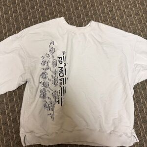 FP Movement by Free People White Crewneck Sweatshirt with Black Logo